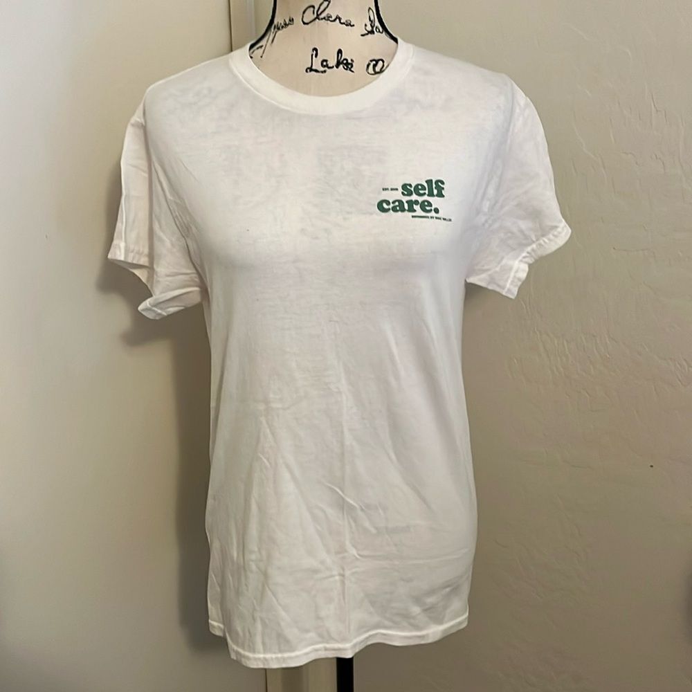 Mac Miller Music Artist Singer Self Care White Graphic Pullover Casual Shirt